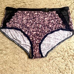 Torrid Second Skin Silky Valentine Brief Butterfly Panty Underwear - size 1
